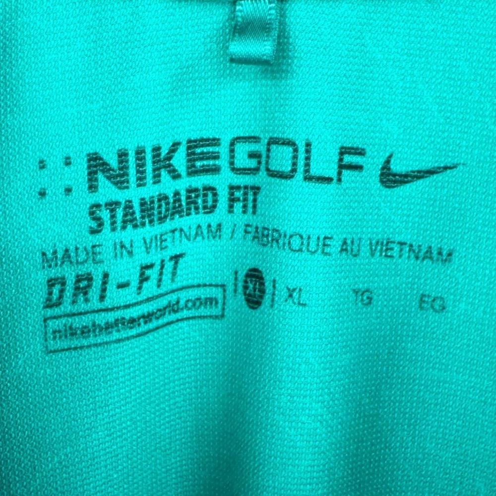 Nike Golf Teal Green Polo Shirt Short Sleeve Dri-Fit Teal Green Men's XL - Picture 8 of 9